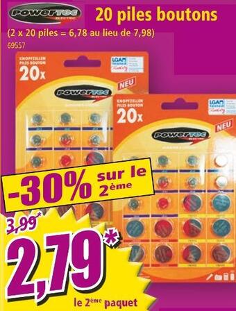 Norma Powertec 20 piles boutons offre