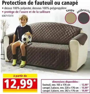 Norma Protection de fauteuil ou canapé offre