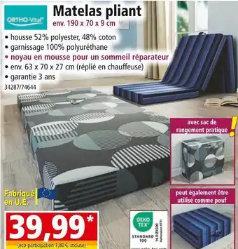 Norma Matelas pliant offre
