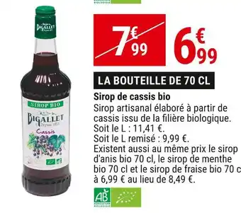 Gamm vert Sirop de cassis bio offre