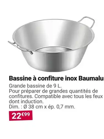Gamm vert Baumalu bassine à confiture inox offre