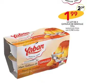 Stokomani Yabon le lot de 4 gateaux de semoule offre