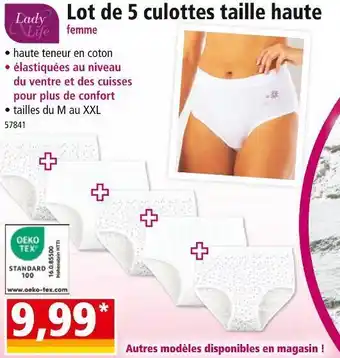 Norma Lady life lot de 5 culottes taille haute offre