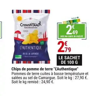 Gamm vert Chips de pomme de terre l'authentique offre