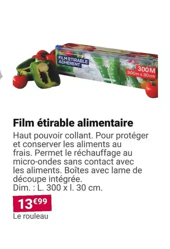 Gamm vert Film étirable alimentaire offre