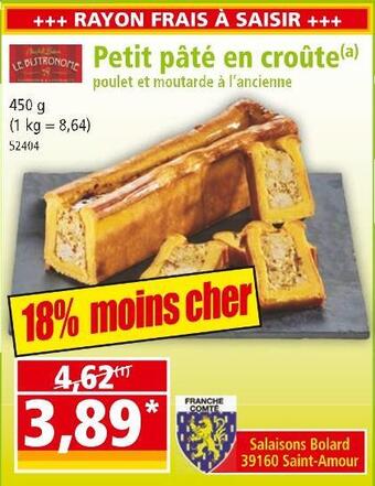 Norma Le bistronome petit pâté en croûte offre