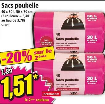 Norma Sacs poubelle offre