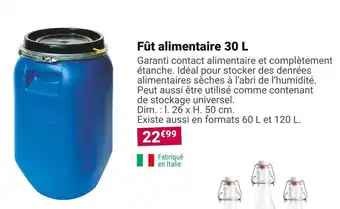 Gamm vert Fût alimentaire 30 l offre
