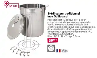 Gamm vert Guillouard stérilisateur traditionnel inox offre