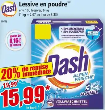 Norma Dash lessive en poudre** offre