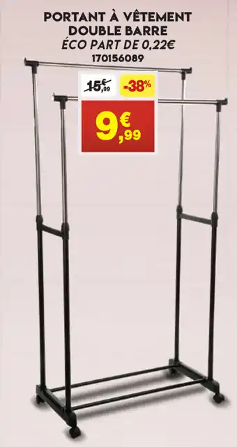 Maxi Bazar Portant à vêtement Double Barre offre