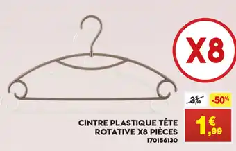 Cintre Plastique tête Rotative X8 Pièces