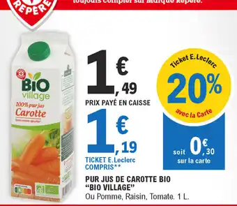E.Leclerc Pur jus de carotte Bio offre