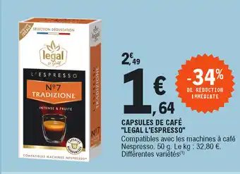 E.Leclerc Capsules de café offre