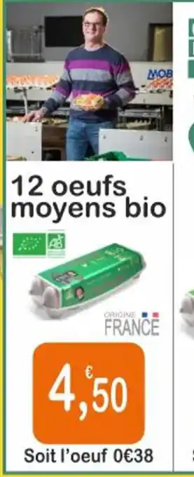 E.Leclerc 12 oeufs moyens bio offre