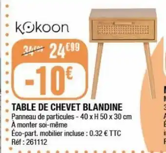 La Foir'Fouille Table de chevet blandine offre