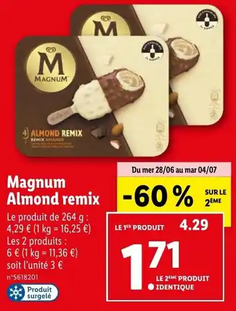 Lidl Magnum Almond remix -60% offre