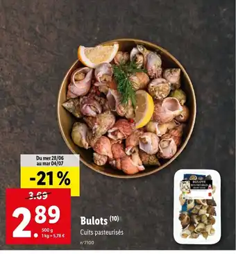 Lidl Bulots (10) Cuits pasteurisés offre