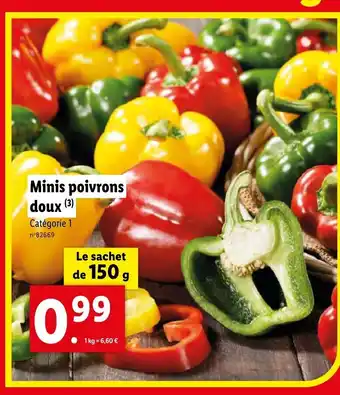 Lidl Minis poivrons doux (3) Catégorie 1 offre