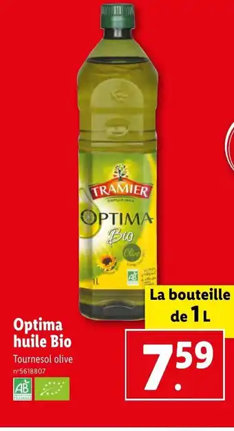 Lidl Optima huile Bio Tournesol olive n°5618807 offre