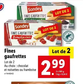 Lidl Fines gaufrettes offre