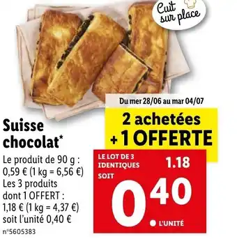 Lidl Suisse chocolat* offre