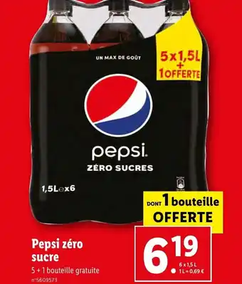 Lidl Pepsi zéro sucre offre