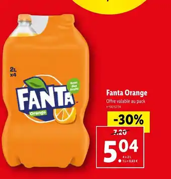 Lidl Fanta Orange Offre valable au pack offre
