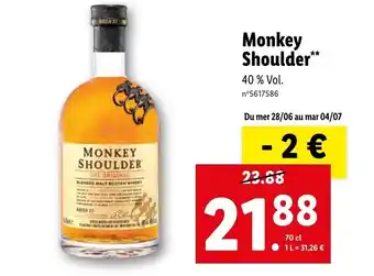 Lidl Monkey Shoulder** offre