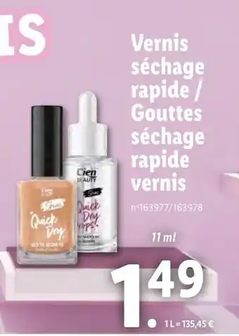 Lidl Vernis séchage rapide / Gouttes séchage rapide vernis offre