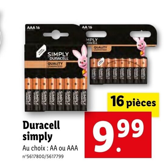 Promo Duracell simply chez Lidl