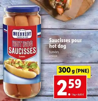Lidl Saucisses pour hot dog offre