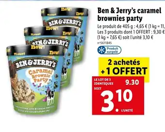 Lidl Ben & Jerry's caramel brownies party offre