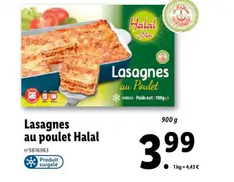 Lidl Lasagnes au poulet Halal offre
