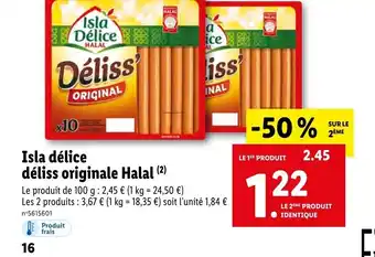 Lidl Isla délice déliss originale Halal (2) offre