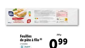 Lidl Feuilles de pâte à filo (6) offre