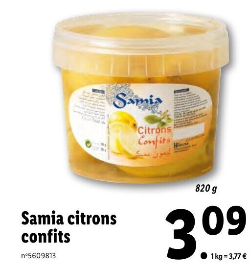 Promo Samia citrons confits chez Lidl