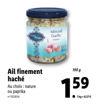 Lidl Ail finement haché offre