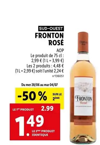 Lidl FRONTON ROSÉ offre