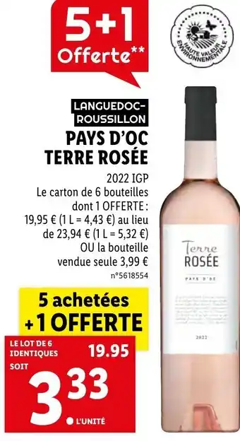 Lidl PAYS D'OC TERRE ROSÉE offre