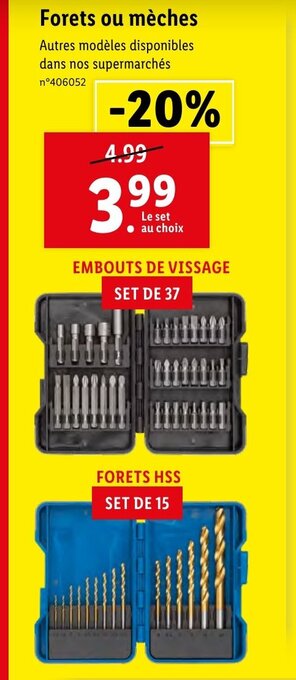 Lidl Forets ou mèches offre