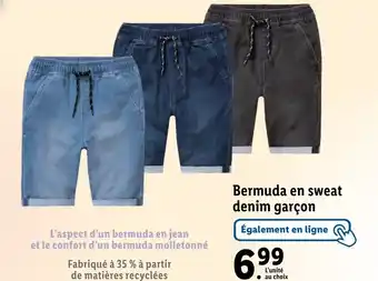 Lidl Bermuda en sweat denim garçon offre