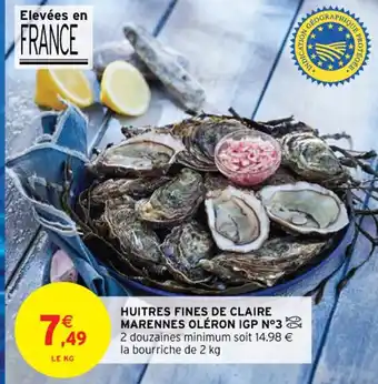 HUITRES FINES DE CLAIRE MARENNES OLÉRON IGP N°3