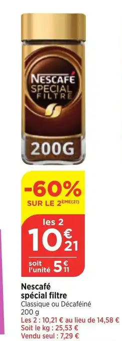 Bi1 Nescafé spécial filtre offre