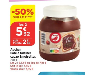 Bi1 Auchan Pâte à tartiner cacao & noisettes offre