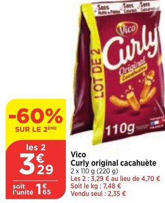 Bi1 Vico Curly original cacahuète offre