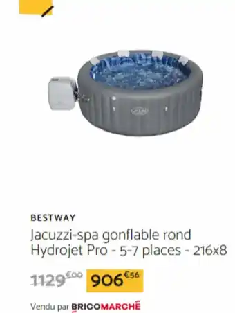 Bricomarché Jacuzzi-spa gonflable rond Hydrojet Pro - 5-7 places - 216x8 offre