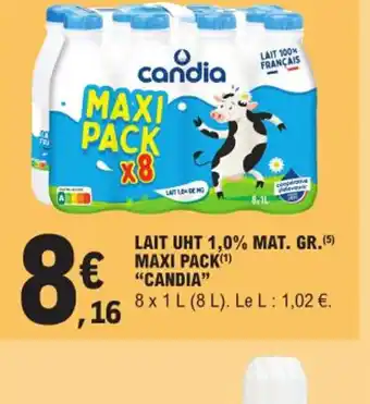 E.Leclerc Express LAIT UHT 1,0% MAT. GR. (5) MAXI PACK(¹) offre
