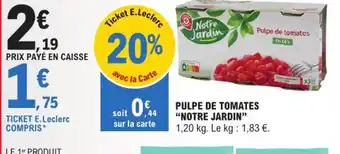 E.Leclerc Express PULPE DE TOMATES offre