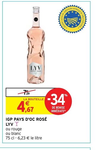 Intermarché Hyper IGP PAYS D'OC ROSÉ LYVY offre